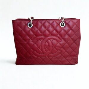 Chanel Grand Shopping Tote Red Caviar Leather with Silver Hardware c. 2012-2013